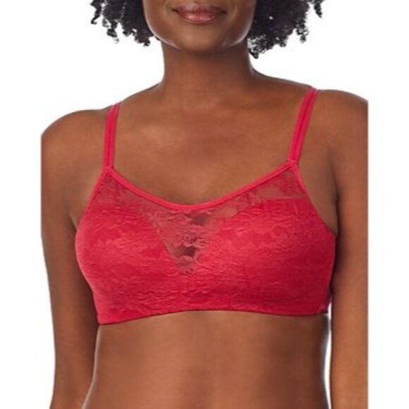 Le Mystere Stretch Lace Wireless Bra 38DDD/F Merlot Red Nylon/Spandex New - Picture 1 of 8